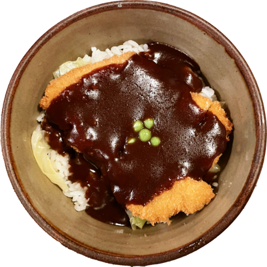 グリンピースデミカツ丼